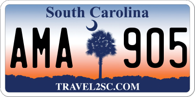 SC license plate AMA905