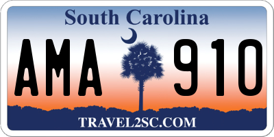 SC license plate AMA910