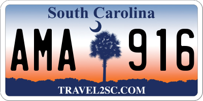 SC license plate AMA916