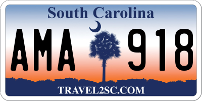 SC license plate AMA918
