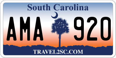 SC license plate AMA920