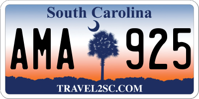 SC license plate AMA925