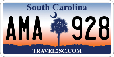 SC license plate AMA928