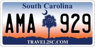 SC license plate AMA929