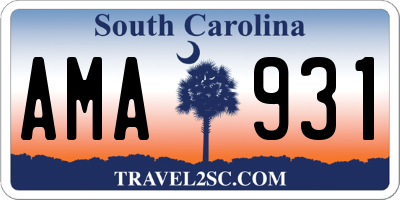 SC license plate AMA931