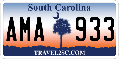 SC license plate AMA933