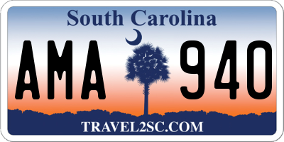 SC license plate AMA940
