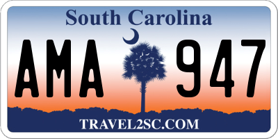SC license plate AMA947