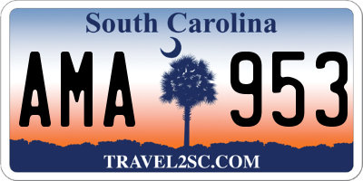 SC license plate AMA953