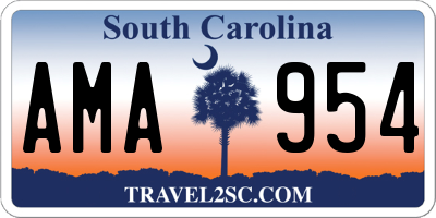 SC license plate AMA954
