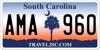 SC license plate AMA960