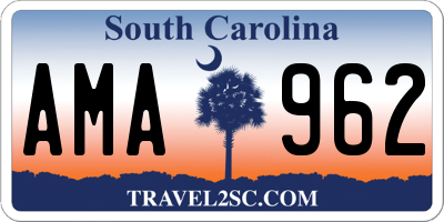 SC license plate AMA962