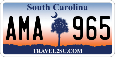 SC license plate AMA965