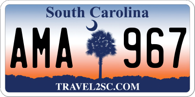 SC license plate AMA967
