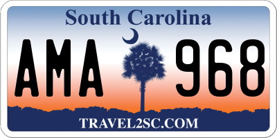 SC license plate AMA968