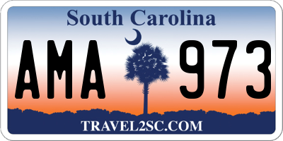SC license plate AMA973