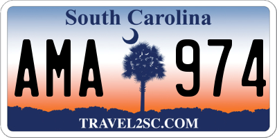 SC license plate AMA974