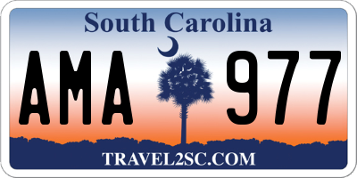 SC license plate AMA977
