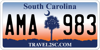 SC license plate AMA983