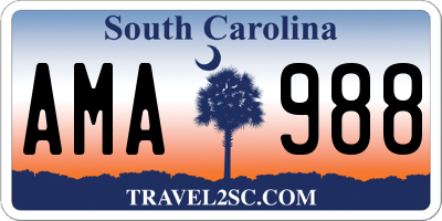 SC license plate AMA988