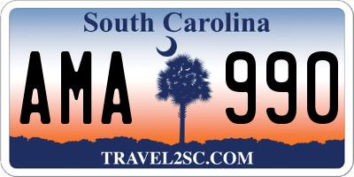SC license plate AMA990
