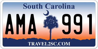SC license plate AMA991