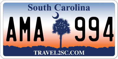 SC license plate AMA994