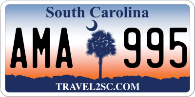 SC license plate AMA995