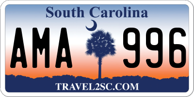 SC license plate AMA996