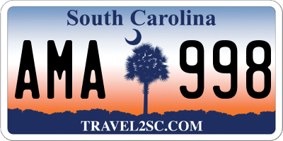 SC license plate AMA998