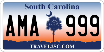 SC license plate AMA999