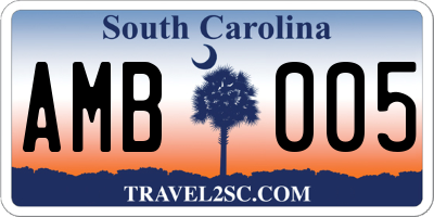 SC license plate AMB005