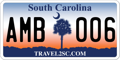 SC license plate AMB006
