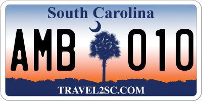 SC license plate AMB010