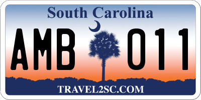 SC license plate AMB011