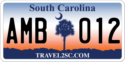 SC license plate AMB012