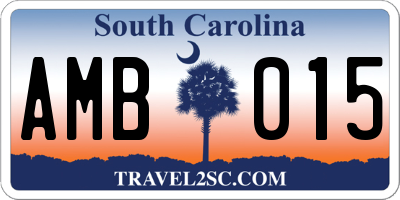 SC license plate AMB015