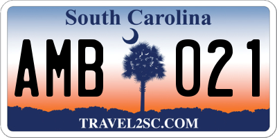SC license plate AMB021
