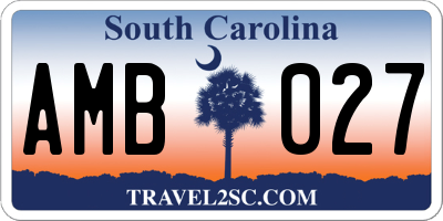 SC license plate AMB027