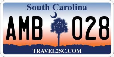 SC license plate AMB028