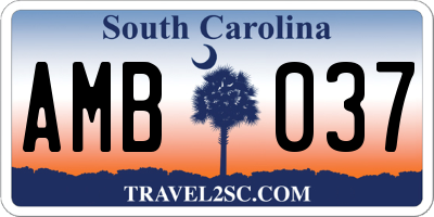 SC license plate AMB037