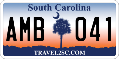 SC license plate AMB041