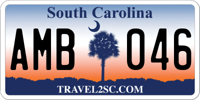 SC license plate AMB046