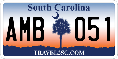 SC license plate AMB051