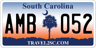 SC license plate AMB052