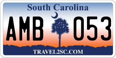 SC license plate AMB053