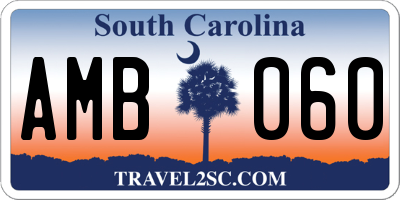 SC license plate AMB060