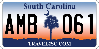 SC license plate AMB061