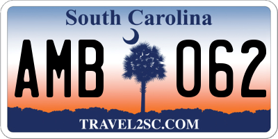 SC license plate AMB062