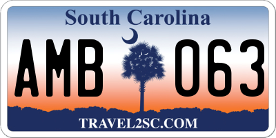 SC license plate AMB063